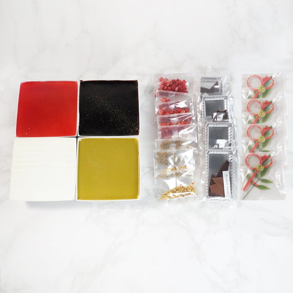 shirokane sweet TOKYO スクエアスイーツおせち 4種Mixスイーツアソート
(ムースフロマージュ、ミロワールフランボワーズ、ミロワールショコラ、ミロワールピスターシュ)