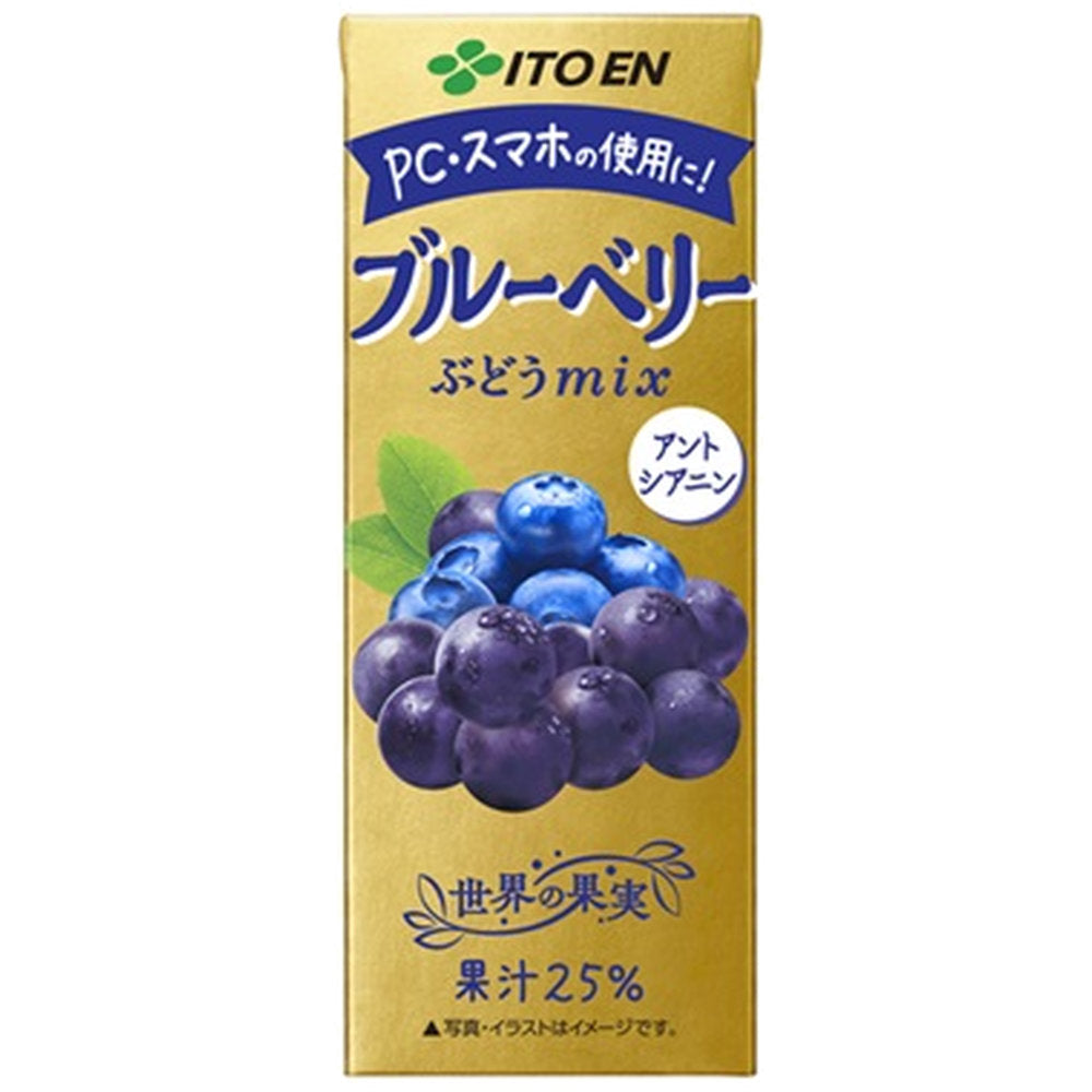 伊藤園ブルーベリーぶどうmix紙パック200ml×24本×4ケース(96本)
