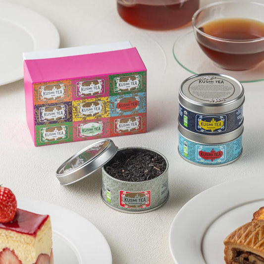 【ギフトカード】仏産オーガニックティーメゾン　KUSMI TEA（クスミティー）お洒落なミニ缶　飲み比べ