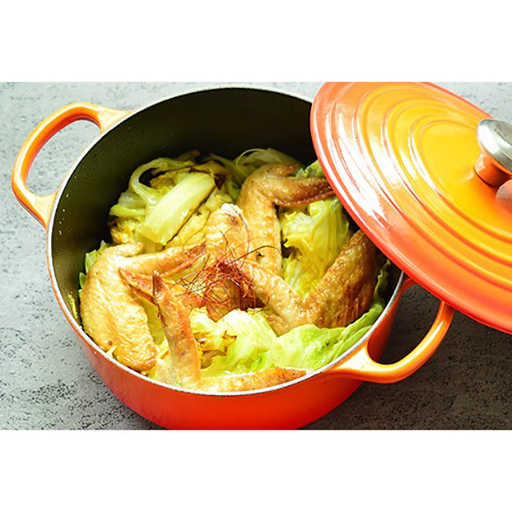 【ギフトカード】ル・クルーゼ シグニチャーココット・ロンド　18cm(オレンジ)