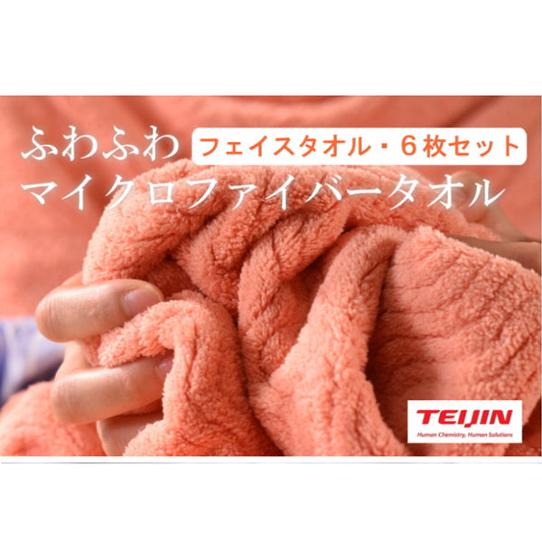 TEIJIN 帝人 極ふわ フェイスタオル(3カラー/各2枚)【計6枚/アース】