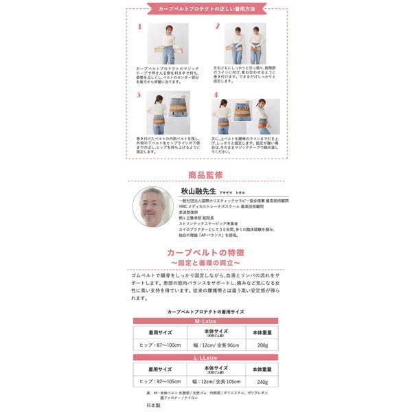 辻希美 プロデュース 骨盤バンド カーブルベルト プロテクト【M-L】