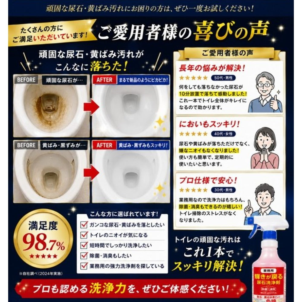【業務用】輝きが戻る 尿石洗浄剤（1本 500ml）