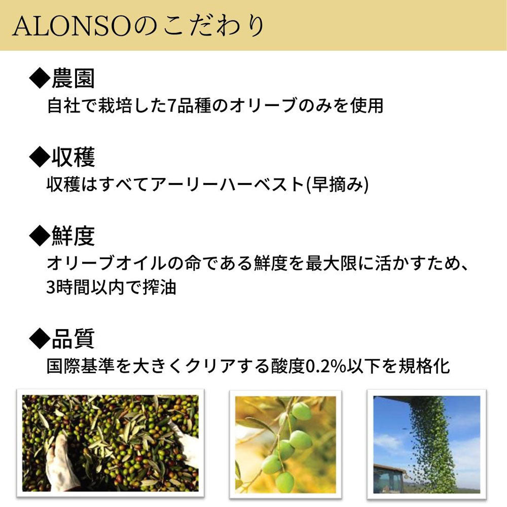 【ギフトカード】【受賞歴多数】ALONSO エクストラヴァージンオリーブオイル1種(BLEND)2本