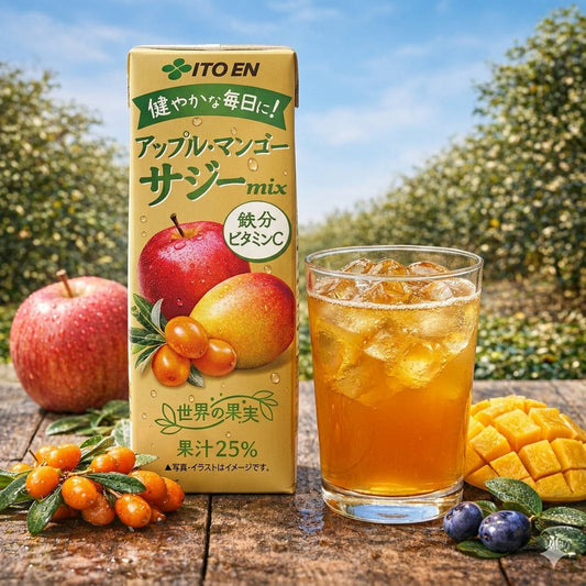 伊藤園世界の果実アップル・マンゴー＆サジーミックス200ml×24本×2ケース(48本)