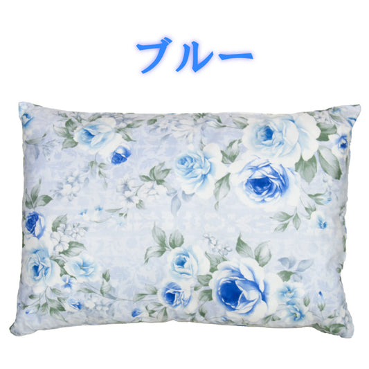 洗える 枕 ウォッシャブル ポリエステル枕 まくら マクラ 低め 約43×63cm　ブルー