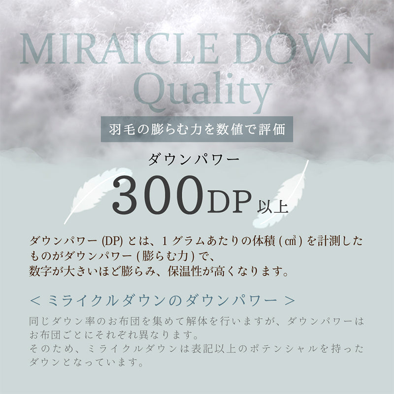 丸八真綿　ミライクルダウン羽毛掛布団70% 防ダニ加工 シングル ブルー