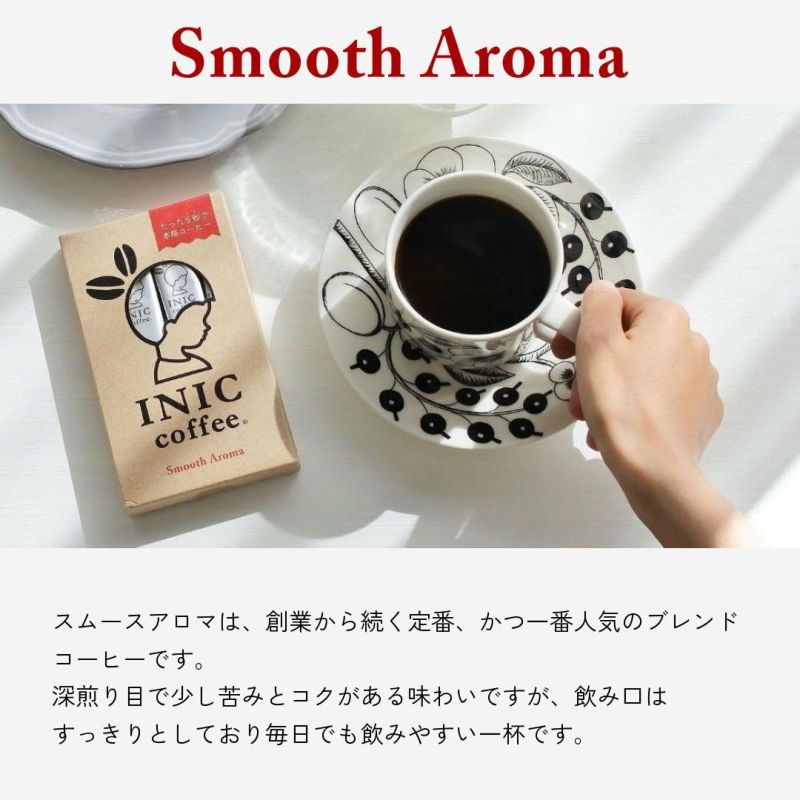 【ギフトカード】INIC coffee　ドリップドコーヒーパウダー 定番2種飲み比べ　ボトルセット（スムースアロマ・モーニングアロマ）