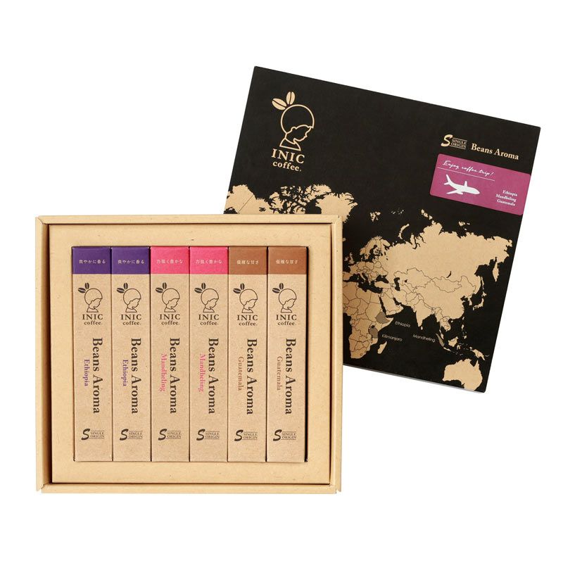 【ギフトカード】INIC coffee　ドリップドコーヒーパウダー　ビーンズアロマ　アソートギフト 001（エチオピア・マンデリン・グァテマラ）