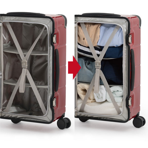 アジアラゲージ PANTHEON PTB-2008-M【5～7泊】70.5L(クリアローズレッド)
