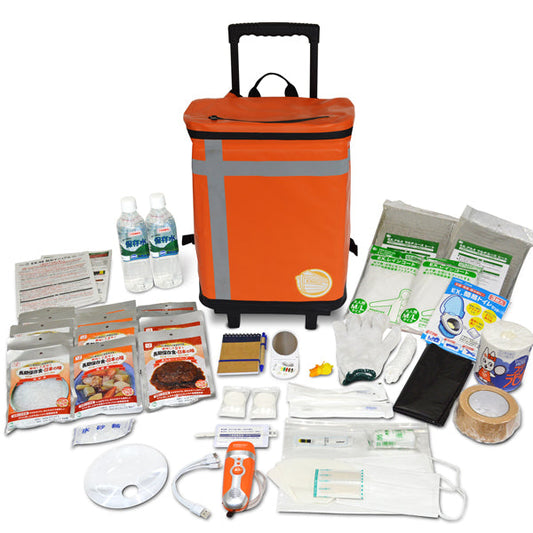 EX.48 防災バッグTANAKA 防災士ブラザーズモデル Mベーシック(2人用)オレンジ