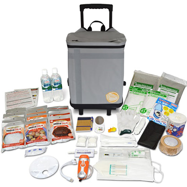 EX.48 防災バッグTANAKA 防災士ブラザーズモデル Mベーシック(2人用)シルバーグレー