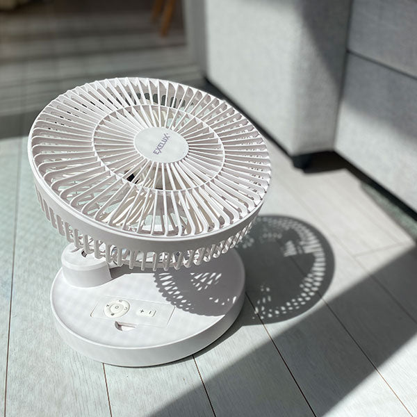 EXELUX コードレス静音サーキュレーター扇風機　グレー 25cm　PAN-EC10-GY