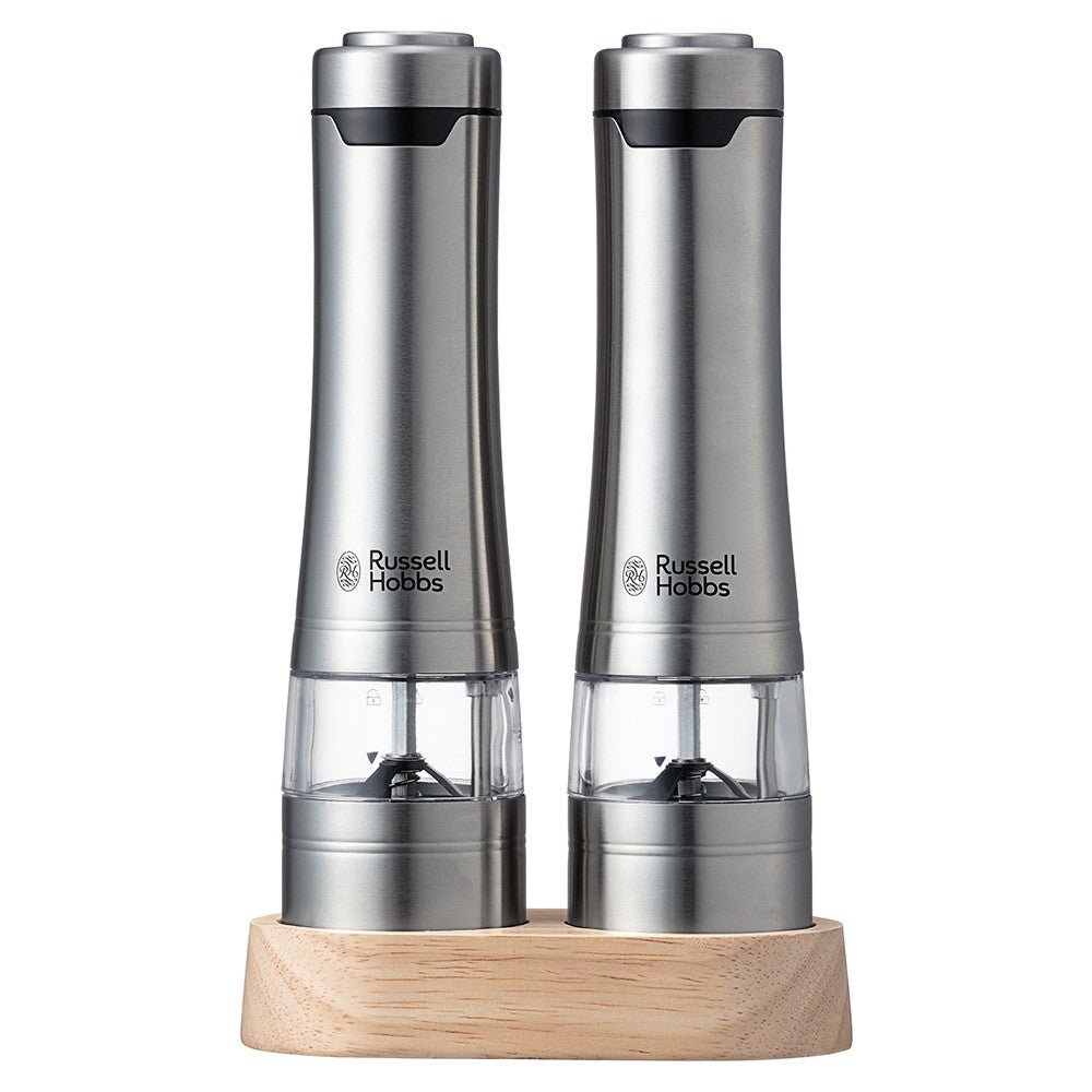 【ギフトカード】Russell Hobbs(ラッセルホブス) 電動ミル ソルト&ペッパー ウッドスタンド セット