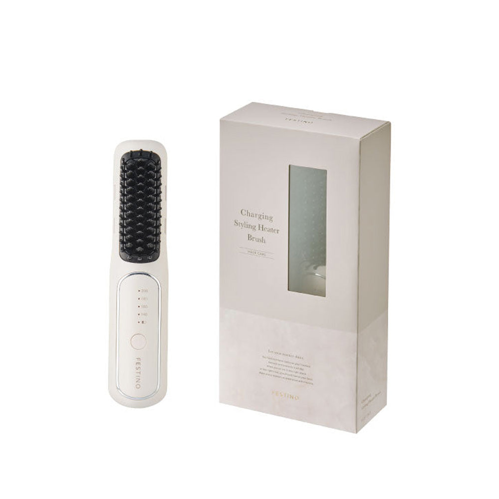 【ギフトカード】FESTINO（フェスティノ）充電式スタイリング ヒーターブラシ サンドベージュ