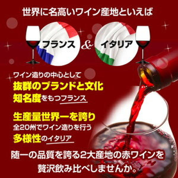 フランス＆イタリア 銘醸2カ国 赤ワイン飲み比べ10本セット【常温便】