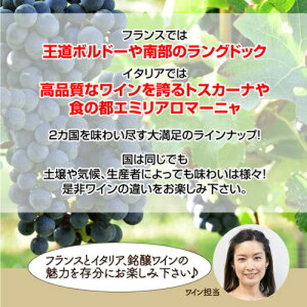 フランス＆イタリア 銘醸2カ国 赤ワイン飲み比べ10本セット【クール便】