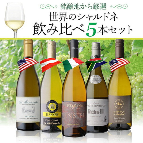 世界のシャルドネ 飲み比べ 5本セット【クール便】