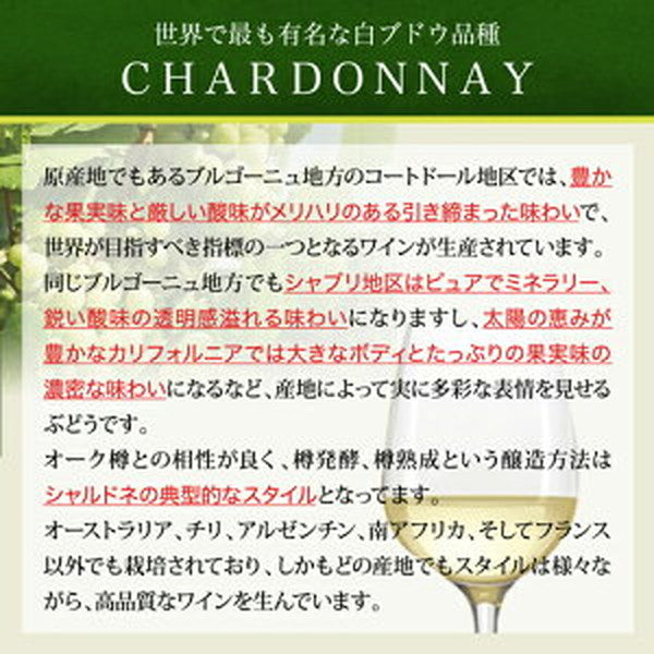 世界のシャルドネ 飲み比べ 5本セット【クール便】