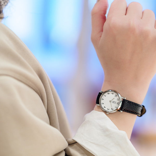 Clio blue リザード型押しレザーレディスウォッチ