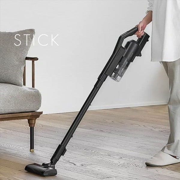 アイリスオーヤマ 掃除機 コードレス サイクロン式 モップ付 置くだけで充電(ブラック)