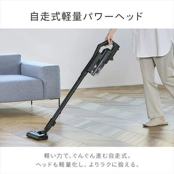 アイリスオーヤマ 掃除機 コードレス サイクロン式 モップ付 置くだけで充電(ブラック)
