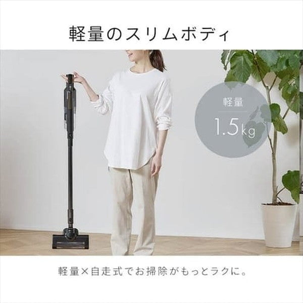 アイリスオーヤマ 掃除機 コードレス サイクロン式 モップ付 置くだけで充電(ブラック)