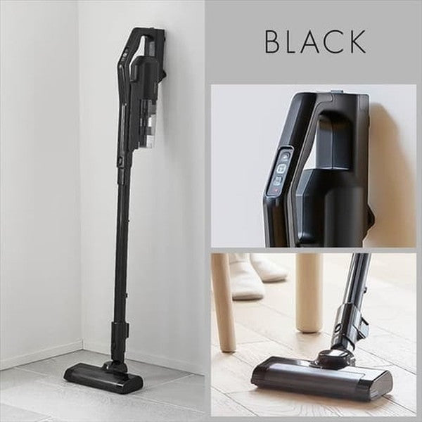 アイリスオーヤマ 掃除機 コードレス サイクロン式 モップ付 置くだけで充電(ブラック)